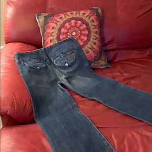 7 For All Mankind Dark Washed Boot Cut Jeans